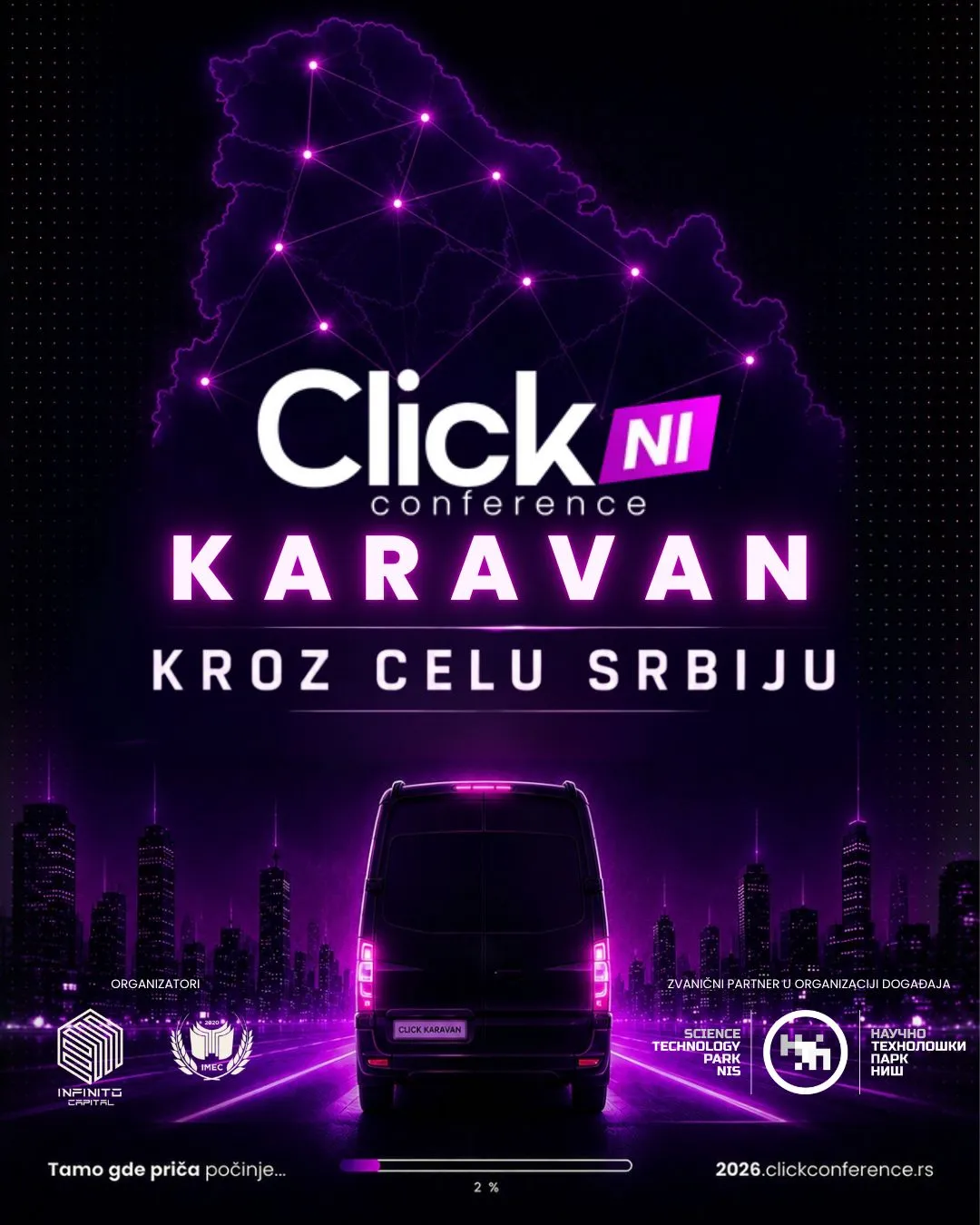 Plakat Click Karavana &mdash; turneja Click Conference kroz 22 grada Srbije